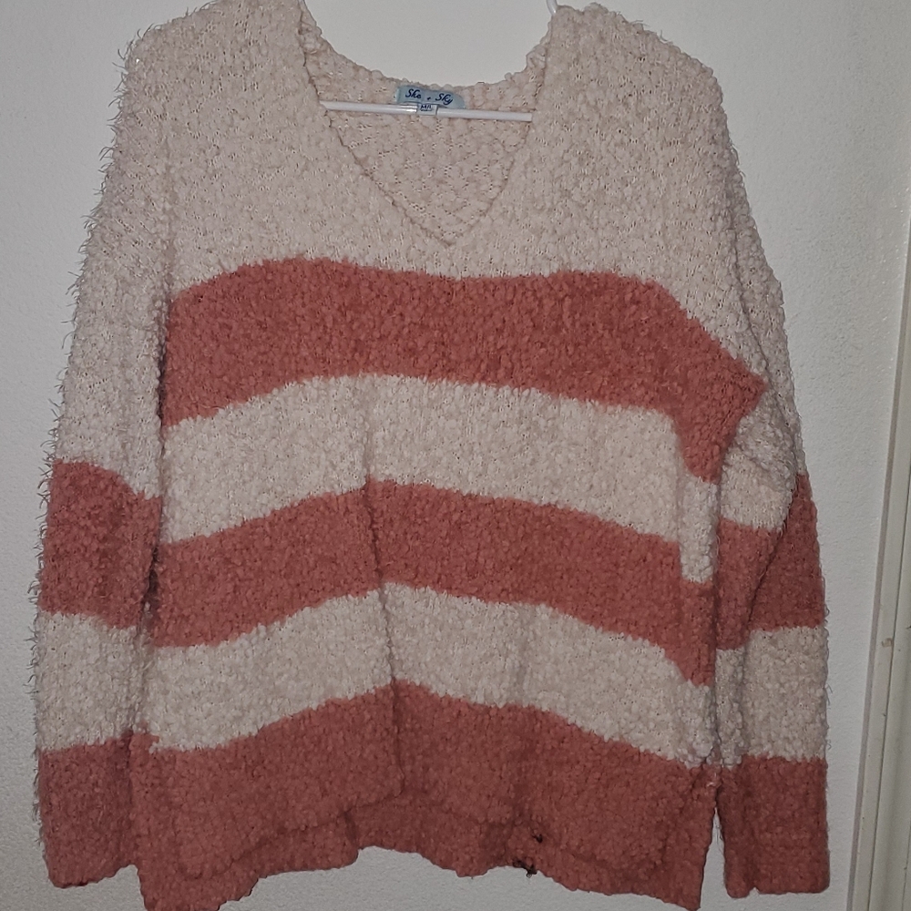 Stripped long sleeve sweater
